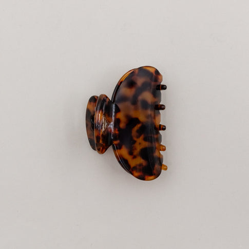 Oberansicht der großen Haarspange Herz Amber 