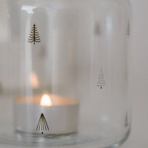 Vase en verre petit sapin
