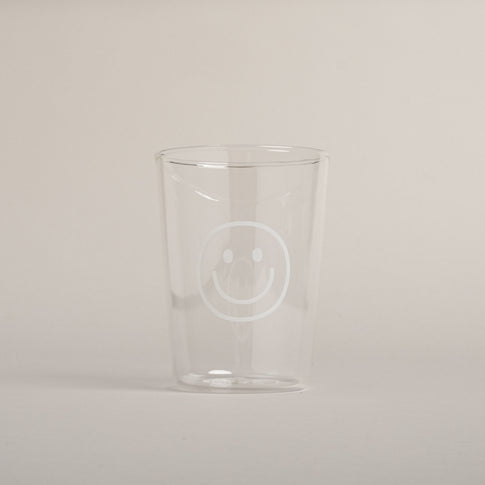 Trinkglas Smiley weiß | Eulenschnitt 
