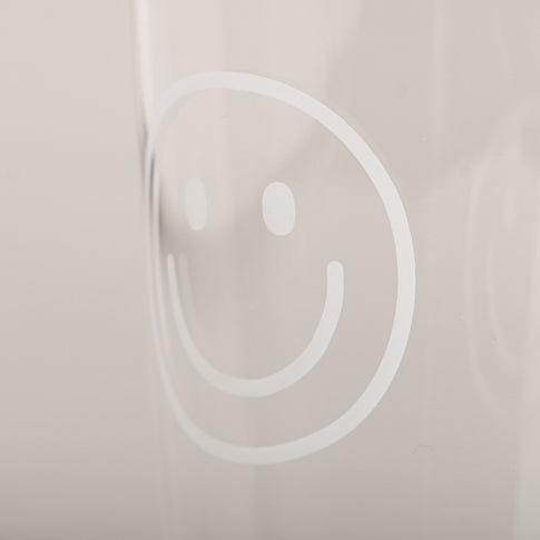 Trinkglas Smiley weiß | Eulenschnitt 