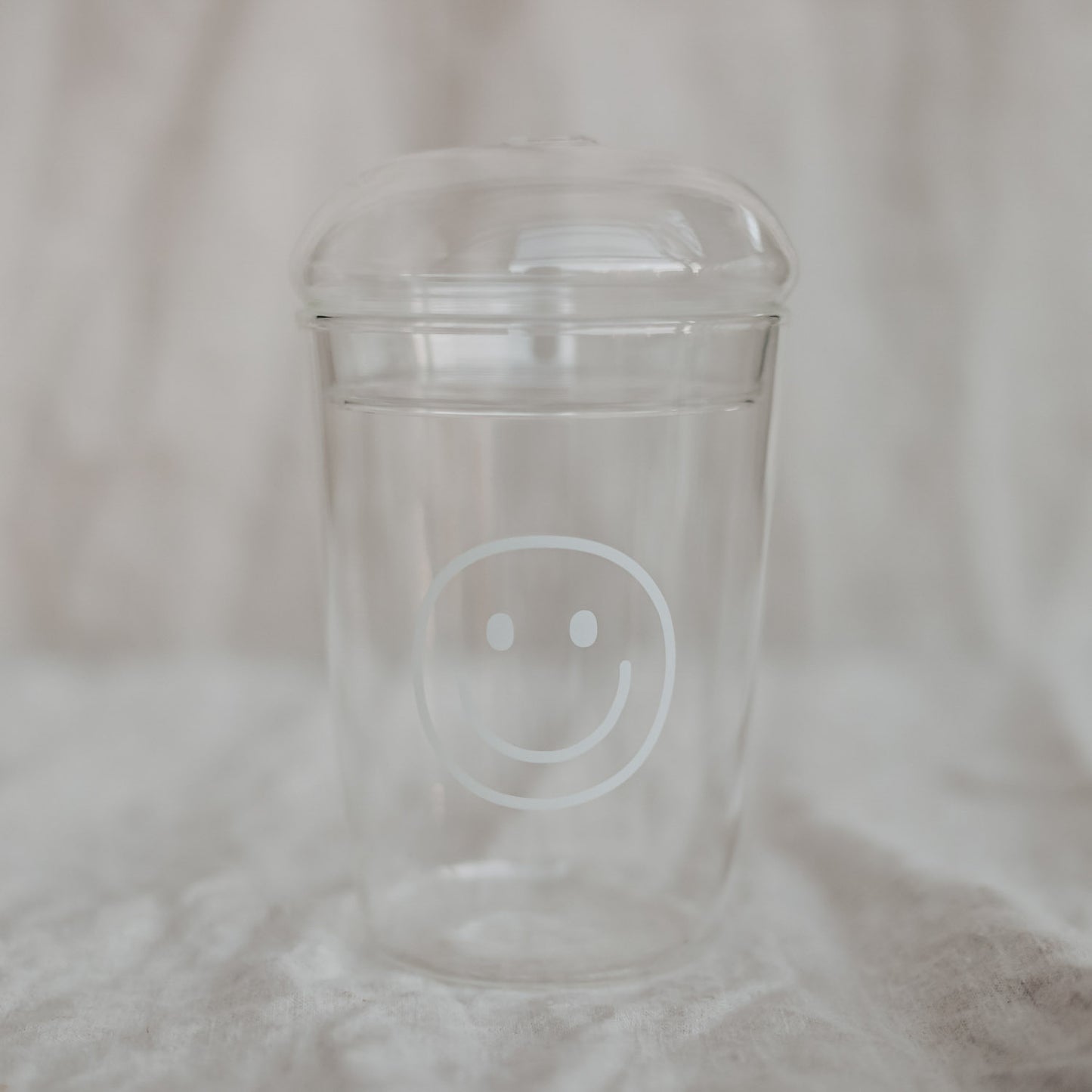 Trinkglas Smiley weiß | Eulenschnitt 