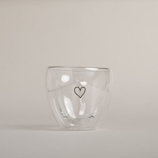 Doppelwandiges Herzglas Herz 200ml | Eulenschnitt 