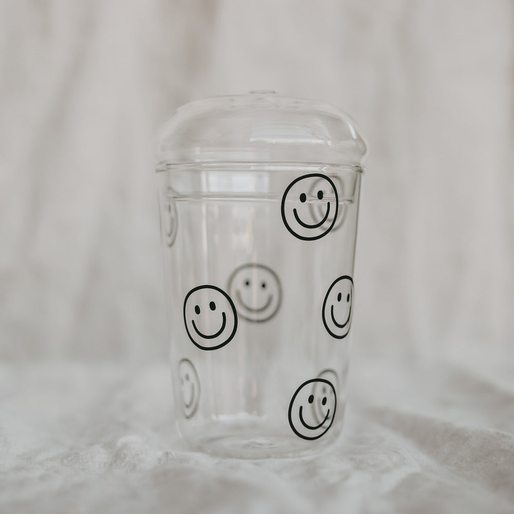 Trinkglas Smileys schwarz | Eulenschnitt 