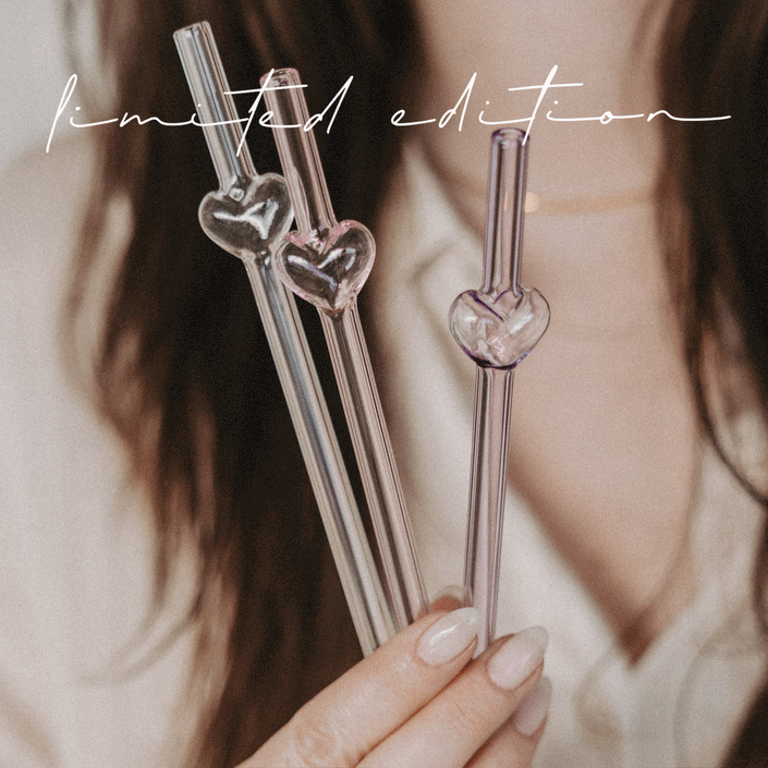 Limitierte Strohhalme Bubble heart