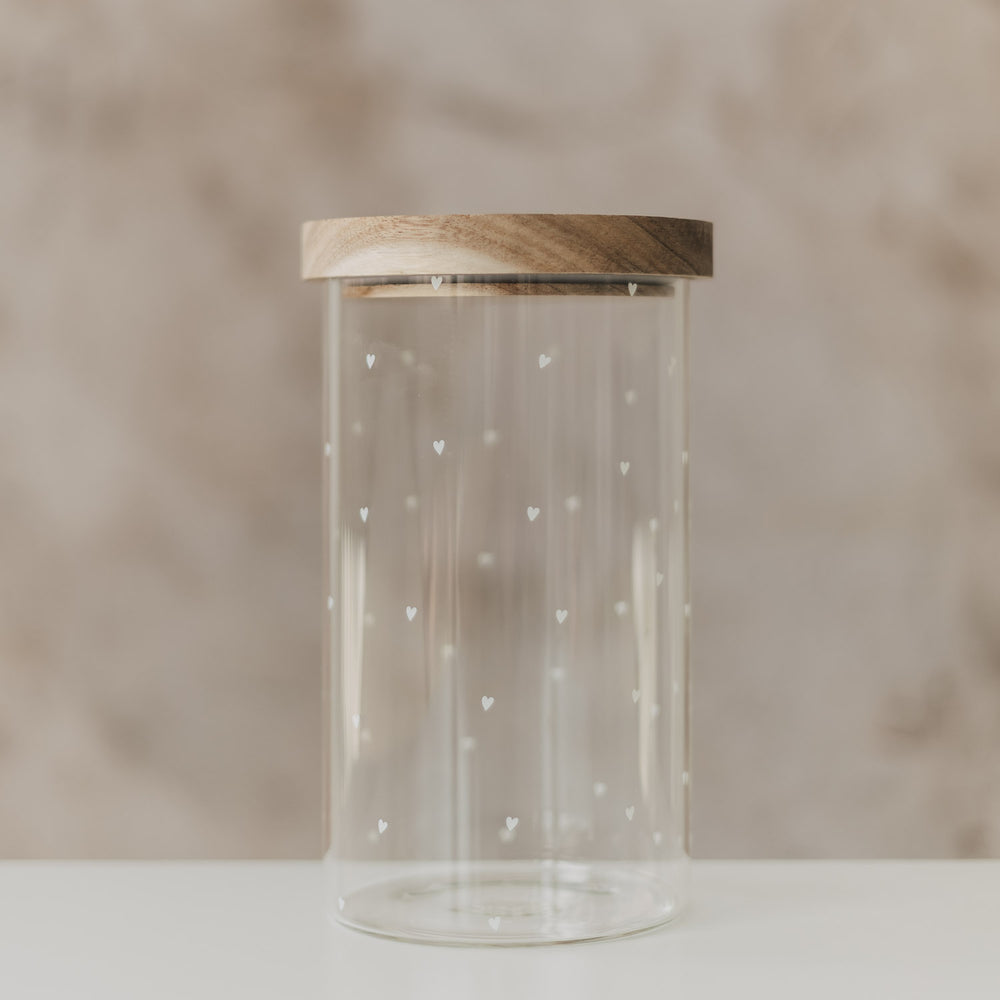 Vorratsglas Herzen 19 cm weiß