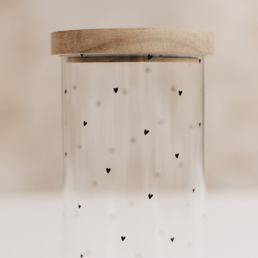 Vorratsglas Herzen 19 cm schwarz
