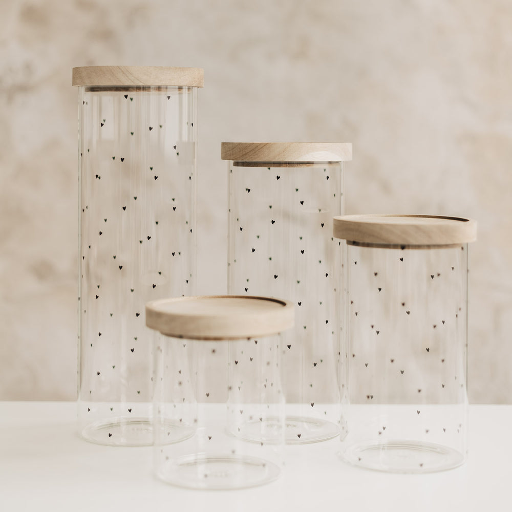Vorratsglas Herzen 19 cm schwarz