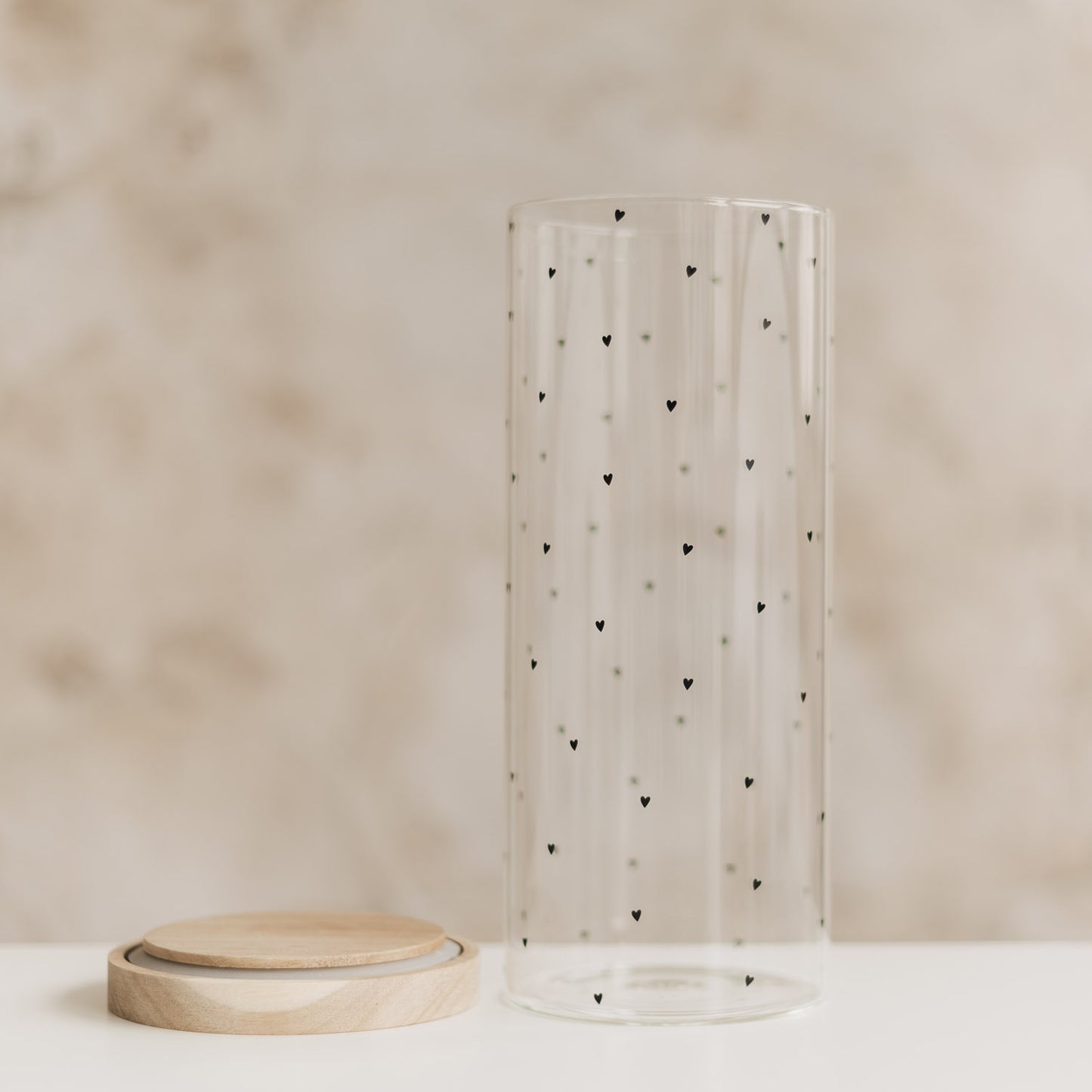 Vorratsglas Herzen 25 cm schwarz