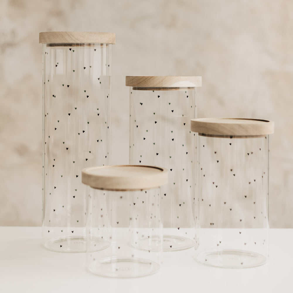 Vorratsglas Herzen 31 cm schwarz