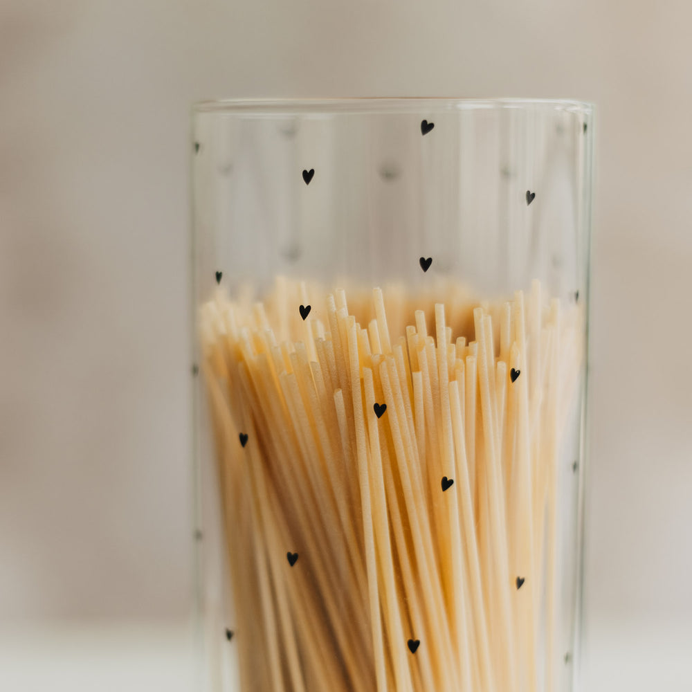 Vorratsglas Herzen 31 cm schwarz
