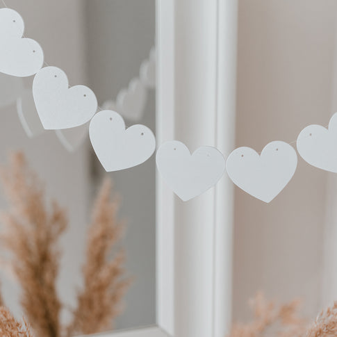Holzanhänger Herz weiß im 10er Set