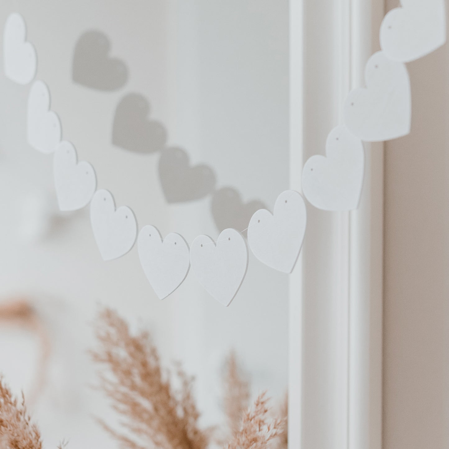 Holzanhänger Herz weiß im 10er Set