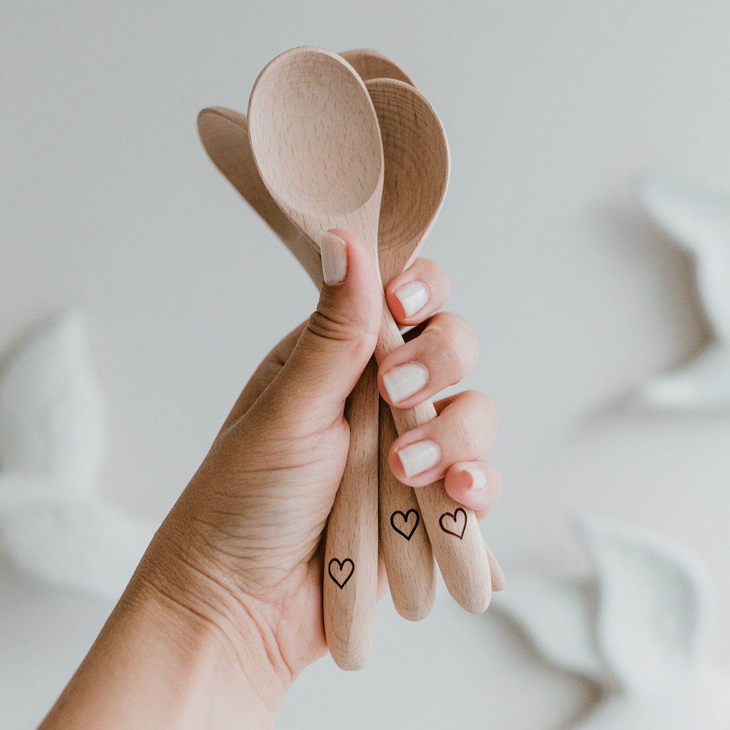 Cuillères en bois, lot de 4