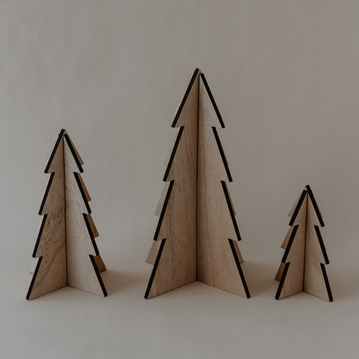 Sapin de Noël en lot de 3 naturel