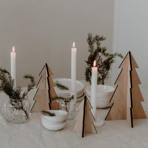 Sapin de Noël en lot de 3 naturel