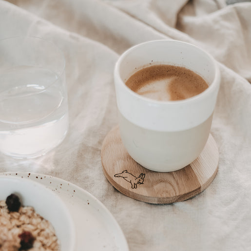 Dessous de verre en chêne lapin