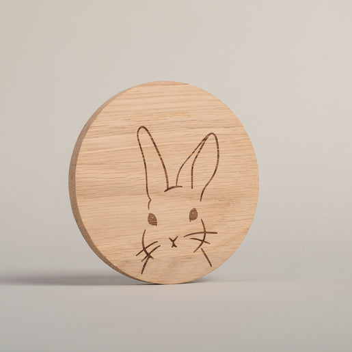 Dessous de verre en chêne Lapin