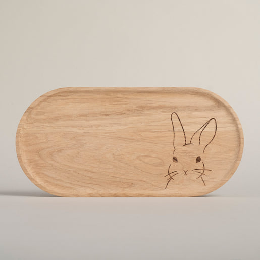 Lapin en chêne pour tablette