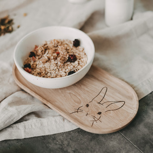 Lapin en chêne pour tablette