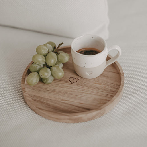 Mini Tablett rund Herz | Eulenschnitt 