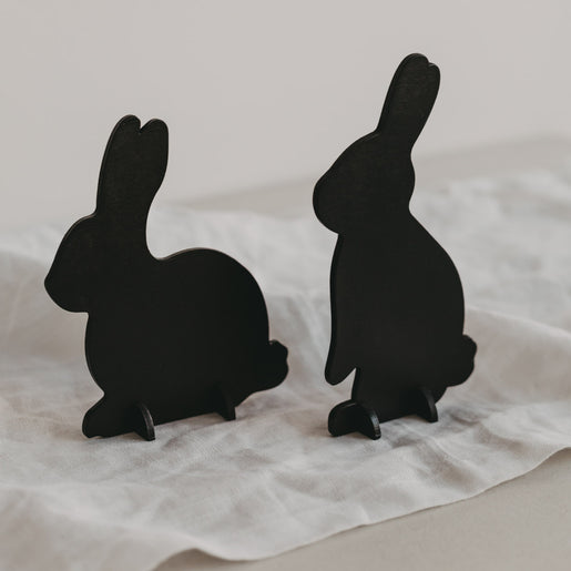 Steckhasen schwarz 2er Set | Eulenschnitt 