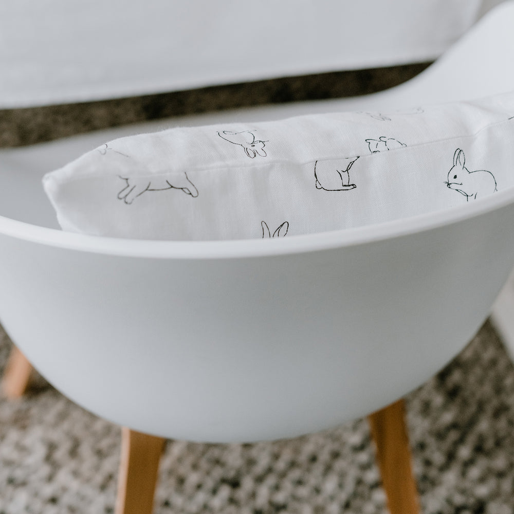 Housse de coussin lapin en lin