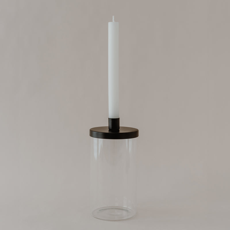 Kerzenhalter schwarz für Vorratsglas
