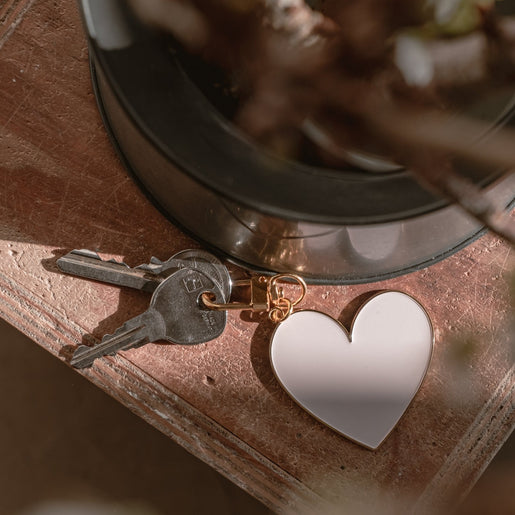 Schlüsselanhänger großes Herz Rosa | Eulenschnitt 