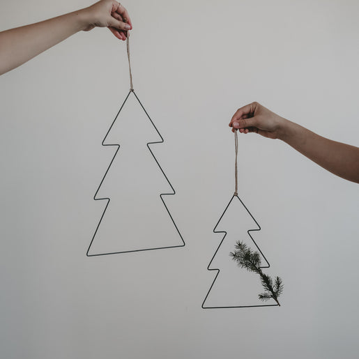 Couronne métallique sapin en lot de 2