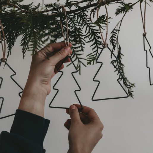 Pendentif en métal Sapin en lot de 6