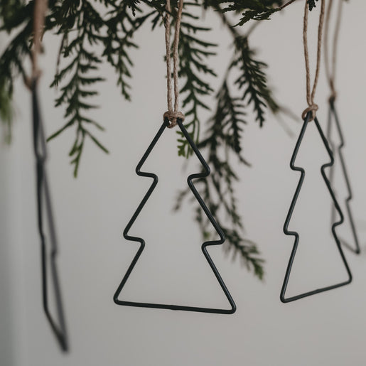 Pendentif en métal Sapin en lot de 6