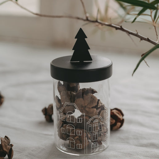 Couvercle en métal Sapin Mini bocal de stockage