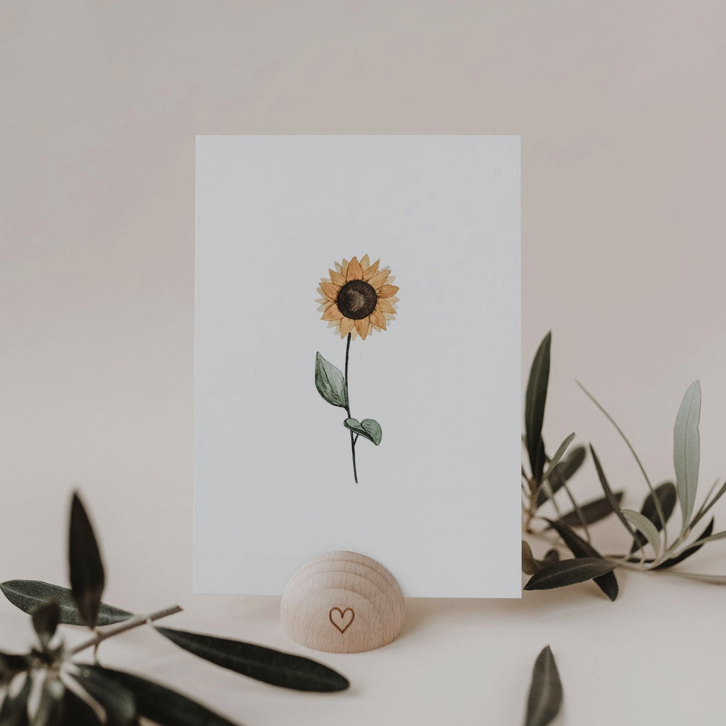 Porte-cartes demi-rond en forme de cœur