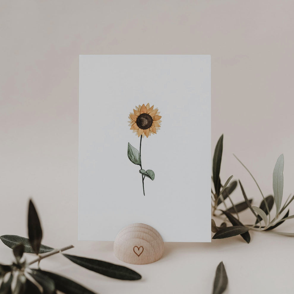 Porte-cartes demi-rond en forme de cœur