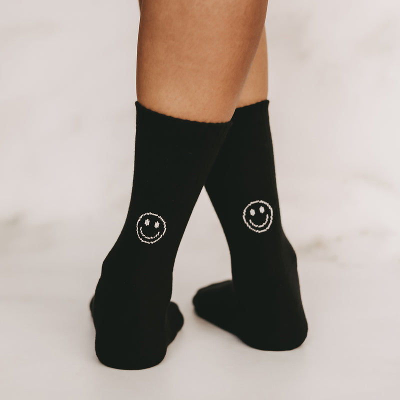 Socken Smiley schwarz