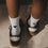Kids Socken Herz schwarz von Eulenschnitt in Nahaufnahme