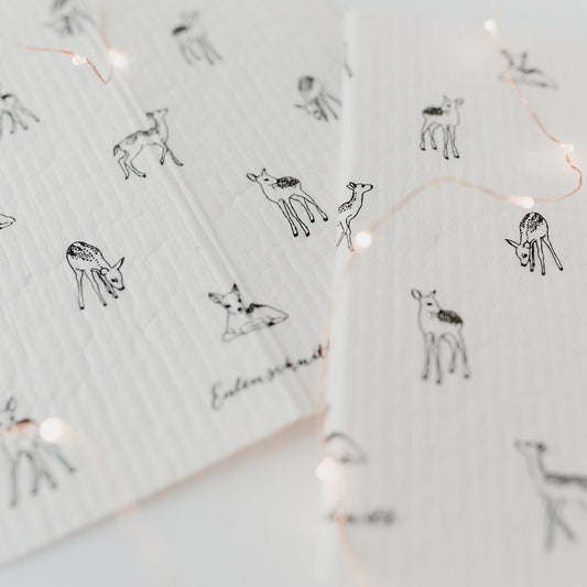 Chiffons éponge Cerfs lot de 3