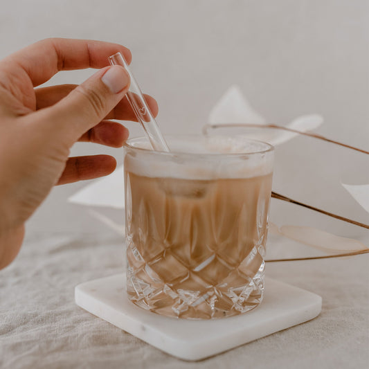 Pailles en verre Été 13cm en lot de 4