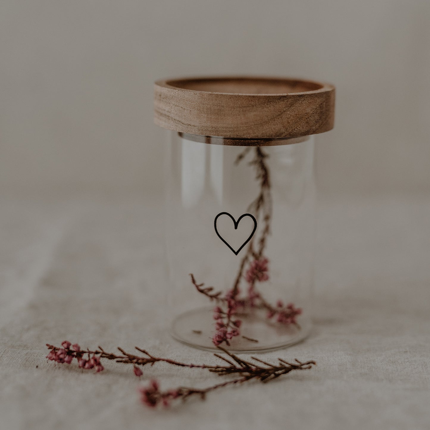Mini pots à provisions Coeur Noir en lot de 6