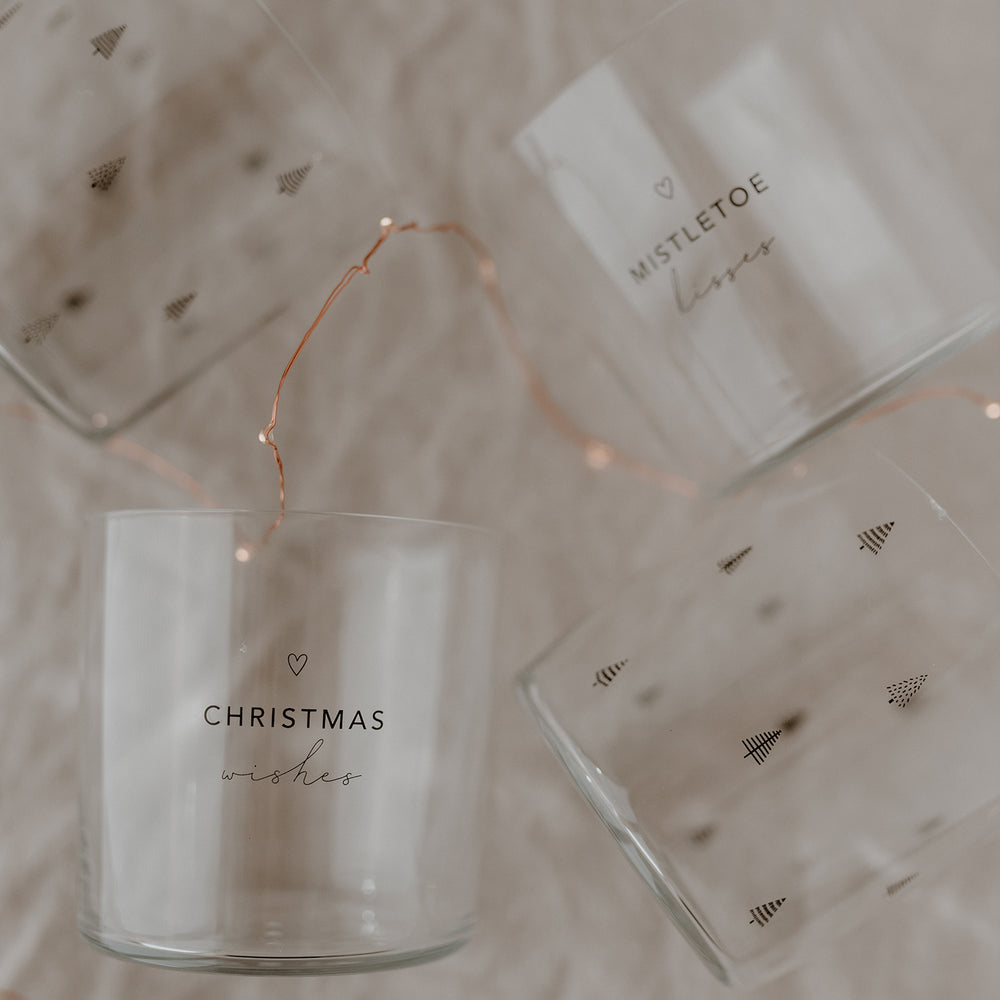 Set de 2 verres à eau Christmas noir