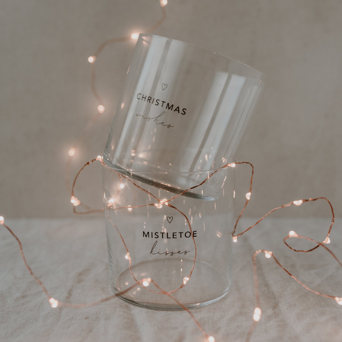 Set de 2 verres à eau Christmas noir