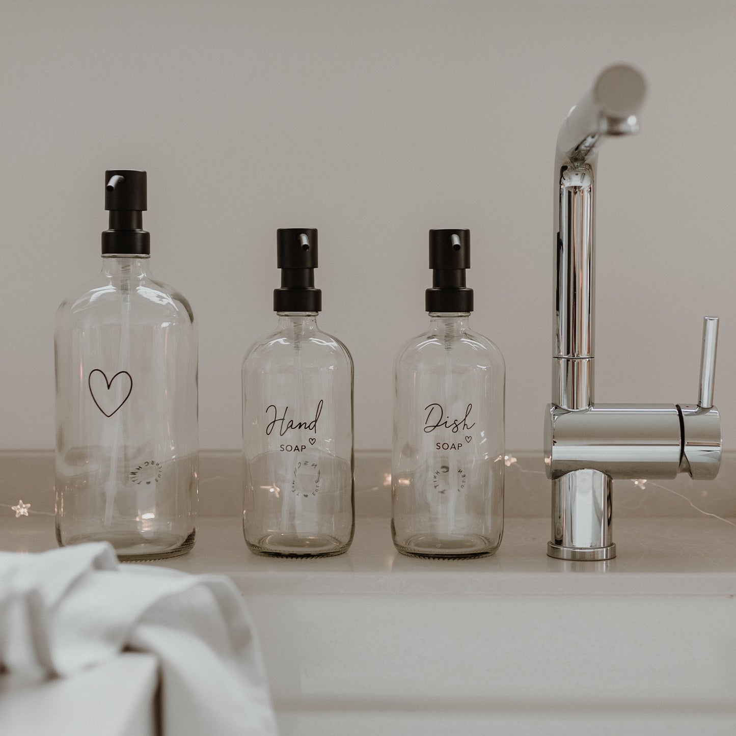 Distributeur de savon Coeur transparent 1L