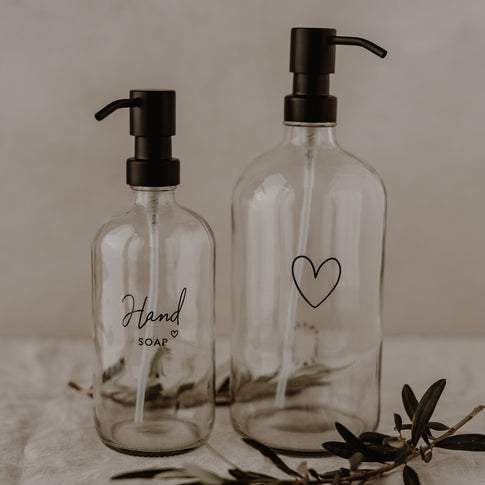 Distributeur de savon Coeur transparent 1L