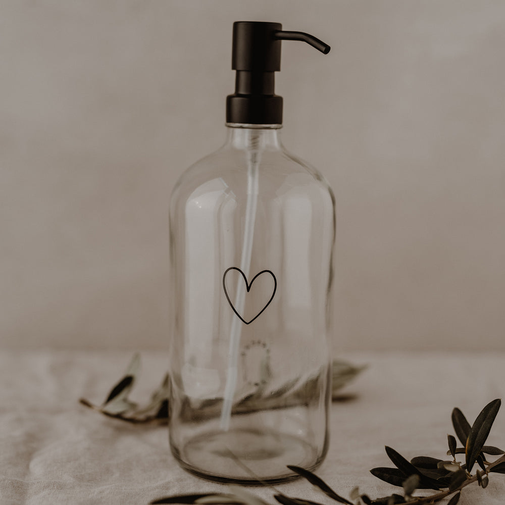 Distributeur de savon Coeur transparent 1L