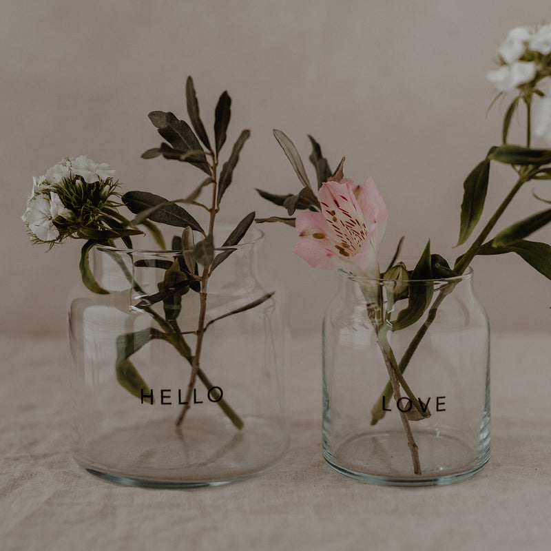 Vase aus Glas klein Love