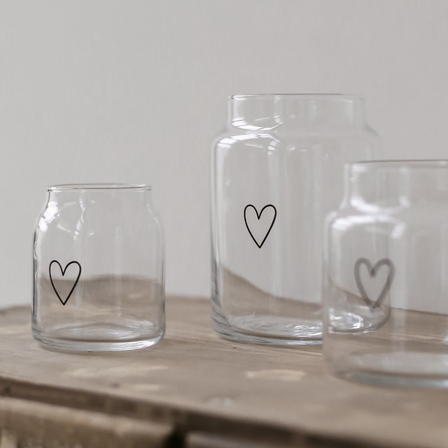 Vase aus Glas mittel Herz