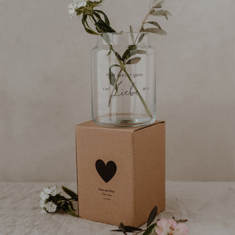 Vase aus Glas groß Liebe