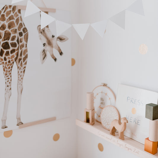 Pendentif en bois fanions blancs en lot de 10