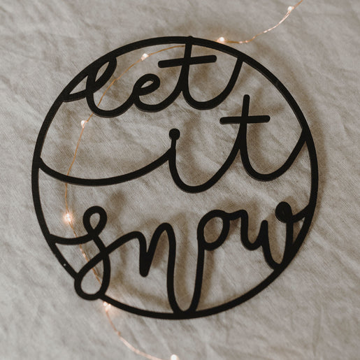 Couronne en bois Let it snow