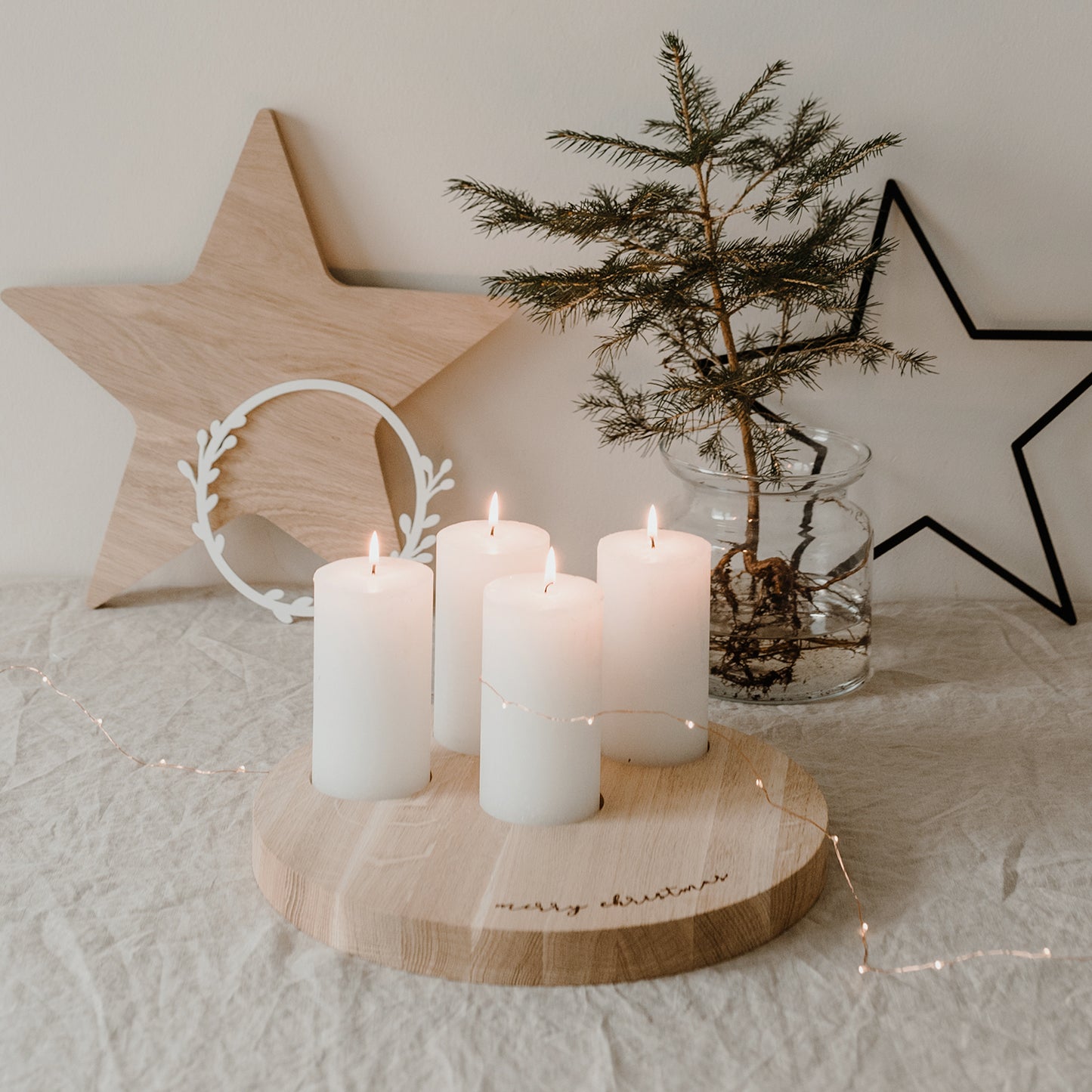 Kerzenbrett Merry Christmas 29cm